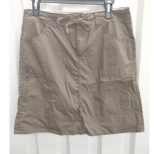 Eddie Bauer Skirt Hiking Camping Brown-Olive Khaki Cargo Sz 8